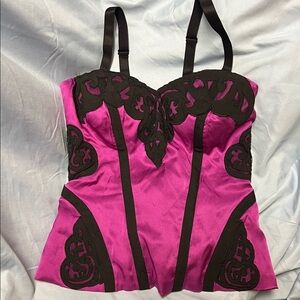Bebe Elegant purple and Black Lace Bustier